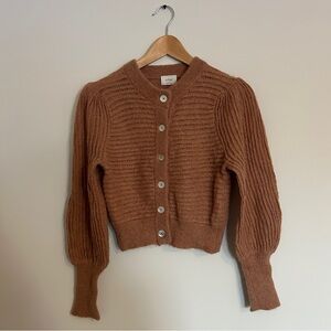 Wilfred Brown Fuzzy Mohair/Alpaca Cardigan